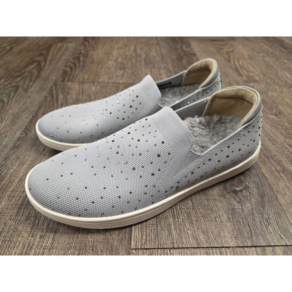 Revitalign Gray Mariner Holiday Slip on Plush Lined Shoes Sneakers 7B